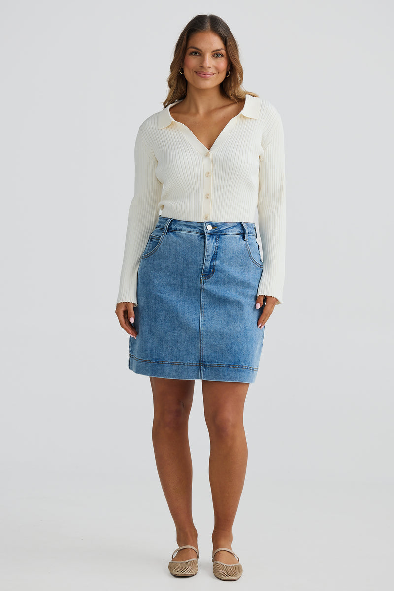 A line denim skirt queen size hotsell