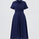 Knot Shirt Dress - Indigo Blue (Pre Order)