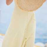 Sleeveless Buttoned Dress - Panna Cotta