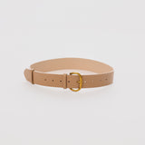 Wide Vegan Leather Belt - Camel