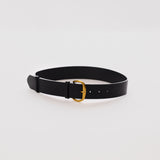 Wide Vegan Leather Belt - Black