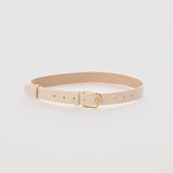 Classic Vegan Leather Belt - Ecru Croc