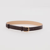 Classic Vegan Leather Belt - Chocolate Croc