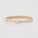 Classic Vegan Leather Belt - Ecru