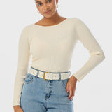 Wide Vegan Leather Belt - Ecru