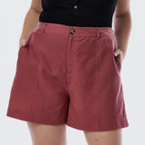 Adjustable Waist Shorts - Cranberry
