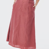 A-Line Midi Skirt - Cranberry