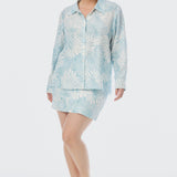 Lightweight Shirt - Ice Blue Abstract Leaves