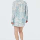 Lightweight Shirt - Ice Blue Abstract Leaves