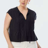 Pintuck Top - Black