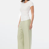 Gathered Short Sleeve Top - White