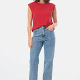 Cap Sleeve Jersey Tank - Crimson