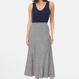 Rib Knit Skirt - Navy Marl