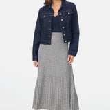 Rib Knit Skirt - Navy Marl