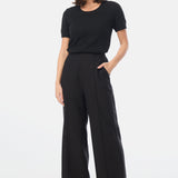 Tailored Pintuck Pants - Black