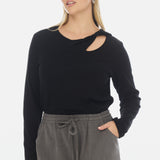 Twist Long Sleeve Top - Black
