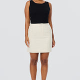 Tailored Mini Skirt - Oatmeal Stripe (Pre Order)