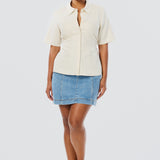 Short Sleeve Shirt - Oatmeal Stripe (Pre Order)