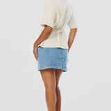 Short Sleeve Shirt - Oatmeal Stripe (Pre Order)