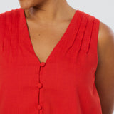 V-Neck Swing Top - Crimson (Pre Order)