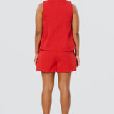 V-Neck Swing Top - Crimson (Pre Order)