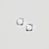 Square Hoop Earrings - Silver