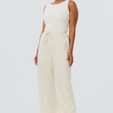 Elastic Waist Pants - Oatmeal Stripe (Pre Order)