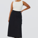 Cargo Midi Skirt - Black (Pre Order)
