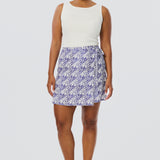 Tie Wrap Mini Skirt - Blue Mosaic (Pre Order)