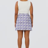 Tie Wrap Mini Skirt - Blue Mosaic (Pre Order)