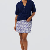 Tie Wrap Mini Skirt - Blue Mosaic (Pre Order)