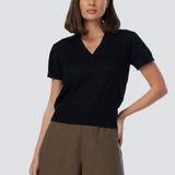 Textured Polo Knit - Black