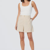 Adjustable Waist Shorts - Oatmeal