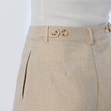 Adjustable Waist Shorts - Oatmeal