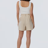 Adjustable Waist Shorts - Oatmeal