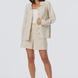 Adjustable Waist Shorts - Oatmeal