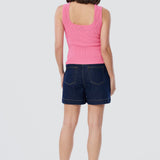 Square Neck Tank - Musk Pink