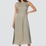 Sleeveless Slip Dress - Dusty Olive