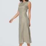 Sleeveless Slip Dress - Dusty Olive