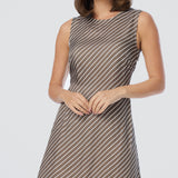 Sleeveless Slip Dress - Dark Olive Stripe