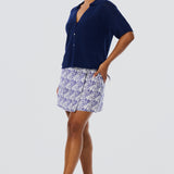 Crochet Short Sleeve Shirt - Indigo Blue (Pre Order)