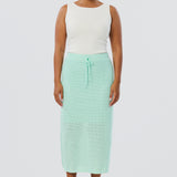 Crochet Straight Midi Skirt - Mint (Pre Order)