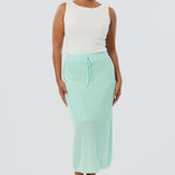 Crochet Straight Midi Skirt - Mint (Pre Order)