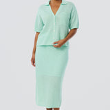 Crochet Short Sleeve Shirt - Mint (Pre Order)