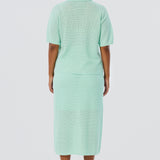 Crochet Short Sleeve Shirt - Mint (Pre Order)