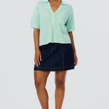 Crochet Short Sleeve Shirt - Mint (Pre Order)