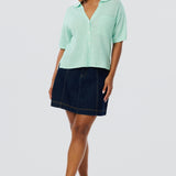 Crochet Short Sleeve Shirt - Mint (Pre Order)
