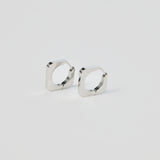 Square Hoop Earrings - Silver