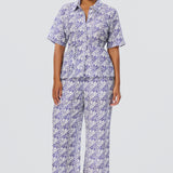Elastic Waist Pants - Blue Mosaic (Pre Order)