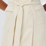 Double Breasted Mini Dress - Oatmeal Stripe (Pre Order)